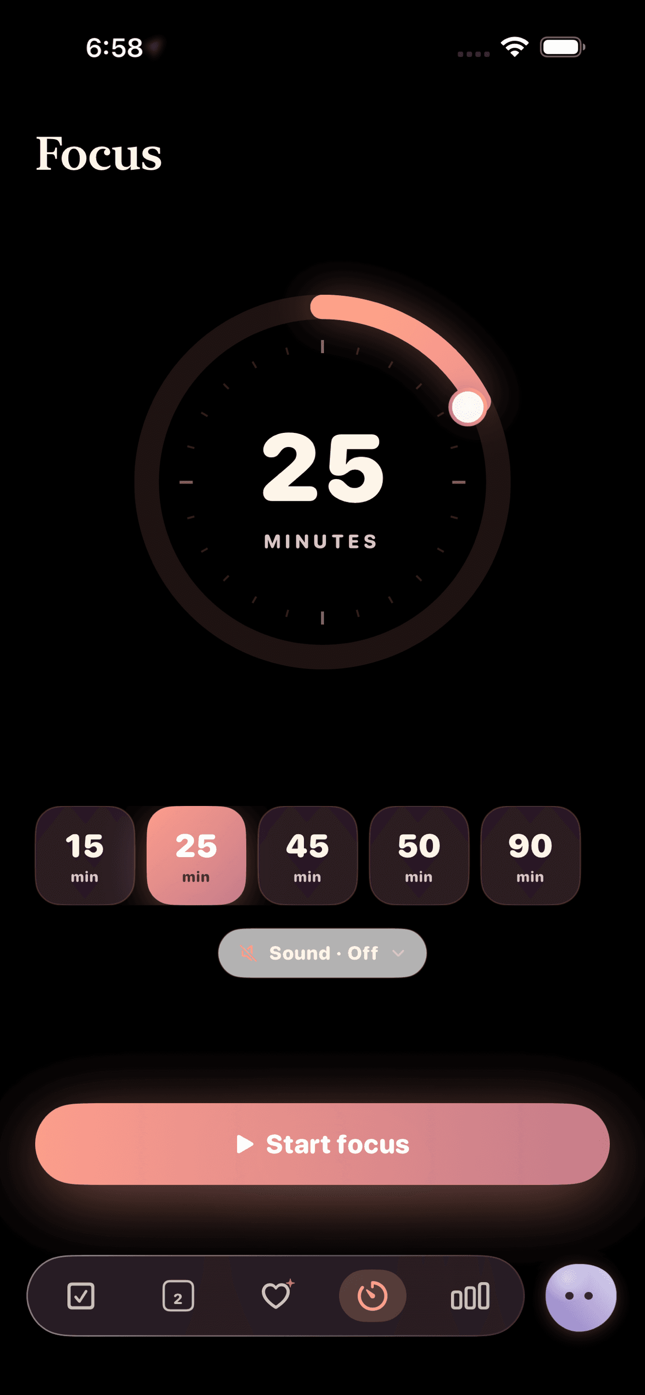 Cove app — Focus